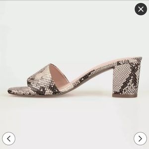 Snakeskin mules sandals 6 1/2 NWOT